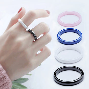 3mm Blue Pink  Black White Thin Ceramic Rings For Women Jewelry Minimalist Simple Smooth Shiny Size 6 7 8 9 No Fade daiiibabyyy